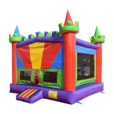 Medieval Rainbow Bounce House Castle — 13ft Thick PVC Inflatable Bouncer for Fantasy Celebrations, Knight & Dragon Parties & Colorful Backyard Kingdom Adventures