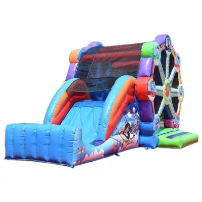 Carnival Castle Bounce House with Ferris Wheel Slide — 36sqm Multi-Themed Inflatable Combo for Fairground Events, Amusement Parties & Carnival Celebrations