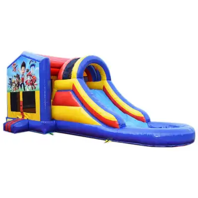 Commercial Banner Bounce Castle with Water Slide — 28ft Heavy-Duty Inflatable Combo for Party Rentals, Summer Events & Backyard Entertainment