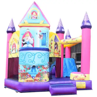 5-in-1 3D Princess Collection Bounce House — Multi-Princess Inflatable Combo for All-Girl Parties, Princess Playdates & Royal Group Celebrations