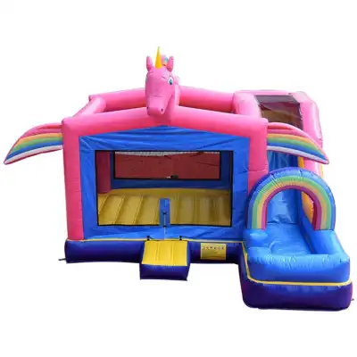 Unicorn Magic Bounce House Slide Combo — 20ft Enchanted Inflatable Castle for Fantasy Birthday Parties, Playdates & Rainbow-Themed Celebrations