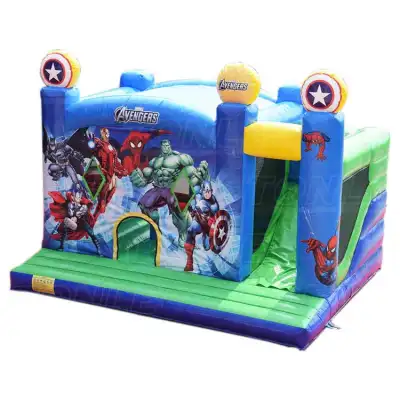 20.4sqm Avengers Assemble Bounce House with Slide — Compact Marvel Superhero Inflatable for Earth's Mightiest Birthday Parties & Hero Training Events