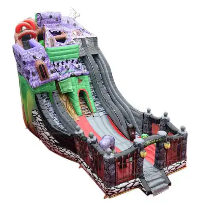 13m Dual Lane Haunted Inflatable Slide for Rental Fleets