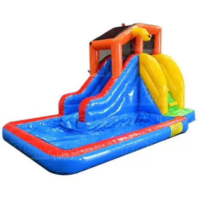 inflatable slide with pool