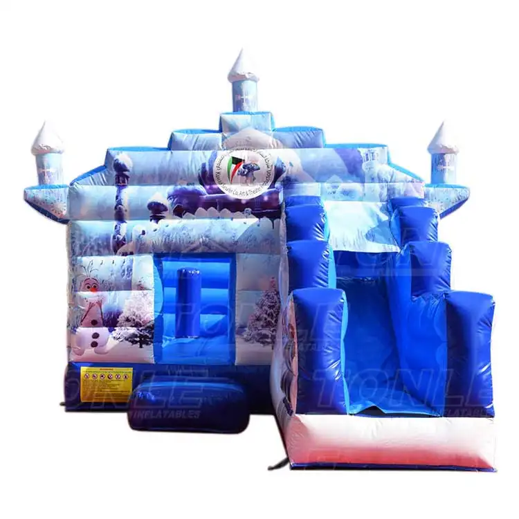 frozen bouncy castle with slide — photo 1