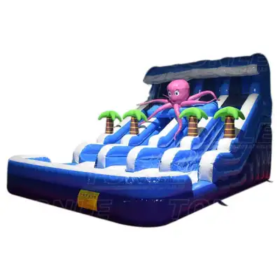 3 lane inflatable octopus slide