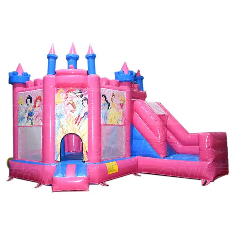 inflatable princess theme bounce house bouncy castle with slide — photo 1