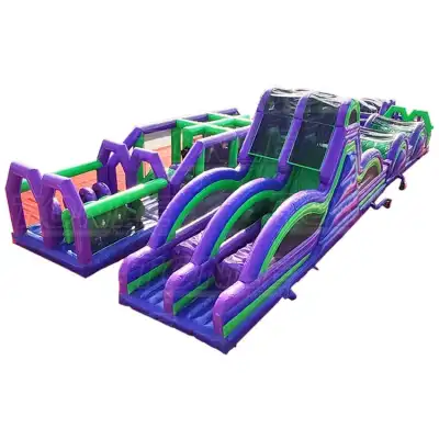 U-turn giant inflatable obstacle course