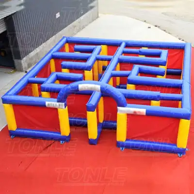 colorful inflatable maze