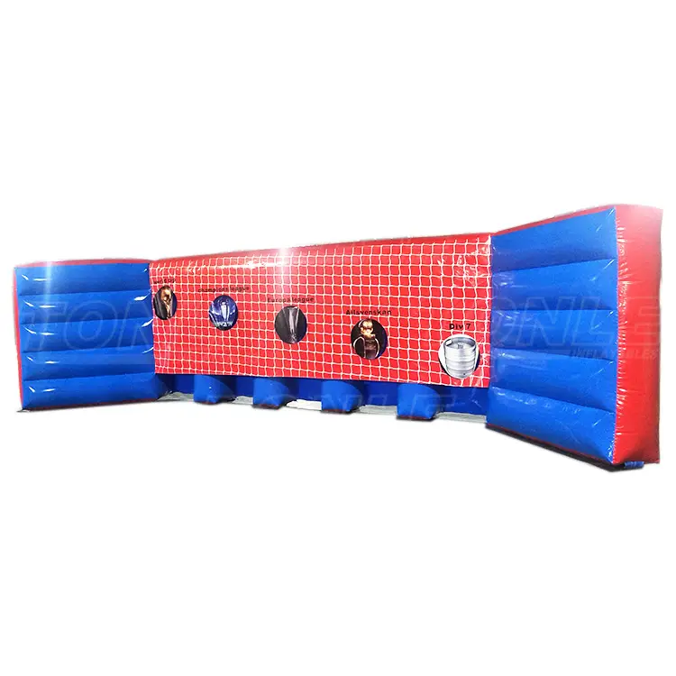 Red and blue 8.63m inflatable dart ball game with target graphics