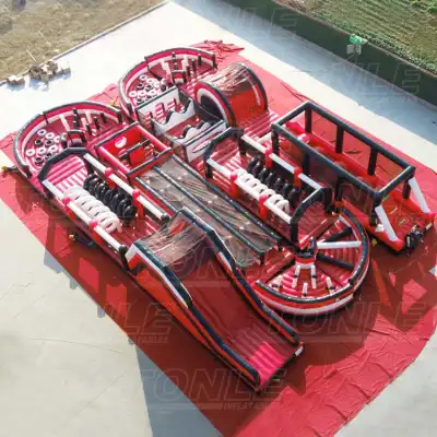 24m Custom Inflatable Obstacle Course for Rental Fleets