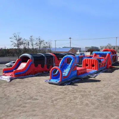 300ft long u shape obstacle course