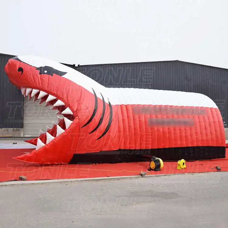shark inflatable mascot tunnel — photo 1