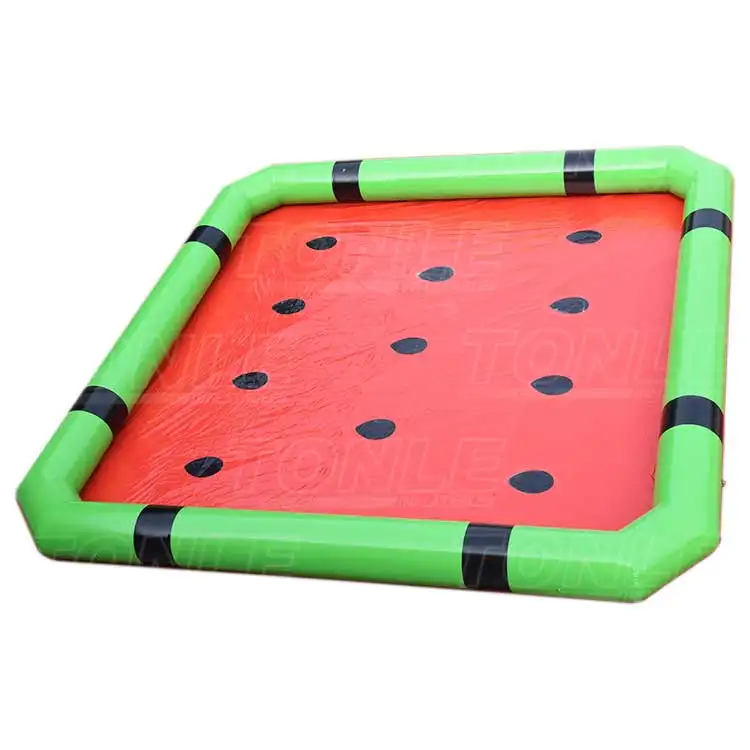 10x10m inflatable water pool with red watermelon design and green borders