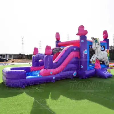 unicorn bouncy castle with slide