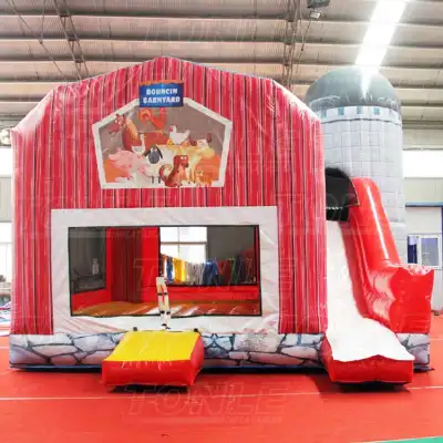 farm barn bouncer slide combo