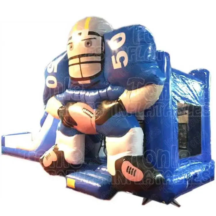 football player bouncer castle with slide — photo 1