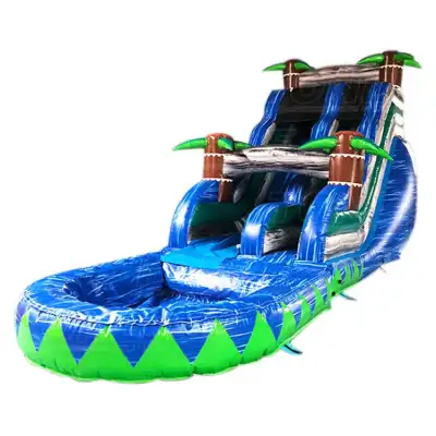 blue magic tropical jungle one way water slide
