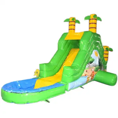 mini green jungle inflatable water slide