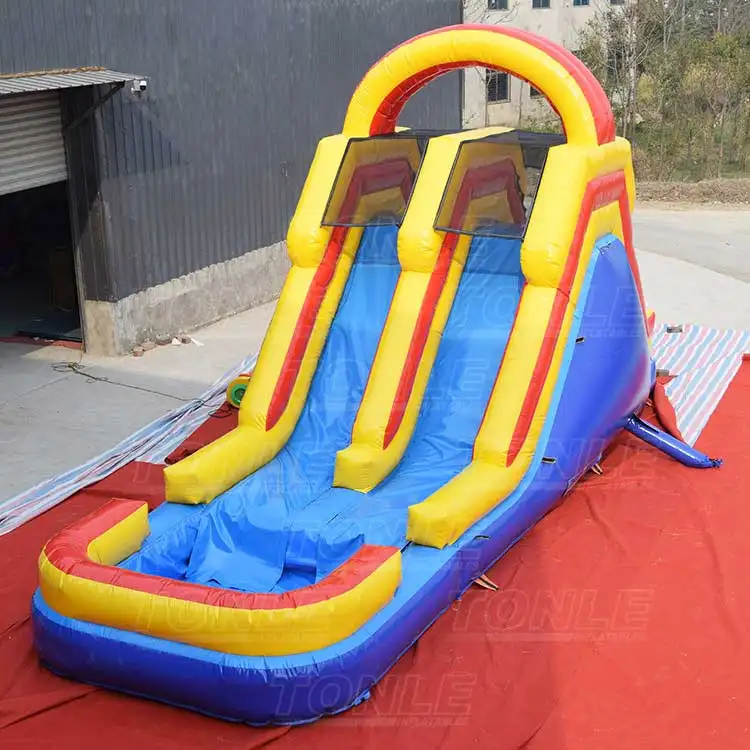 double lane back inflatable water slide — photo 1