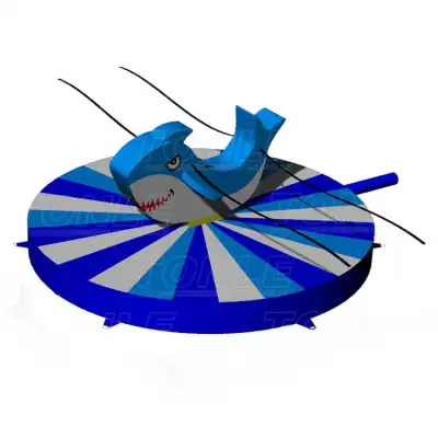custom wholesale inflatable pull riding bouncy shark horse bull game