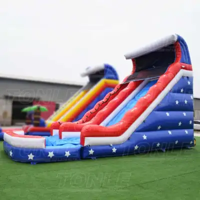 high quality factory inflatable custom banner water slide