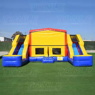 large custom factory inflatable yellow bouncer castle jumper moonwalk