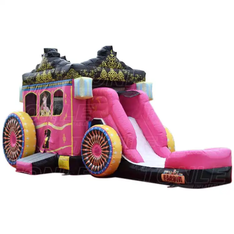 Princess carriage bounce house slide combo — photo 1