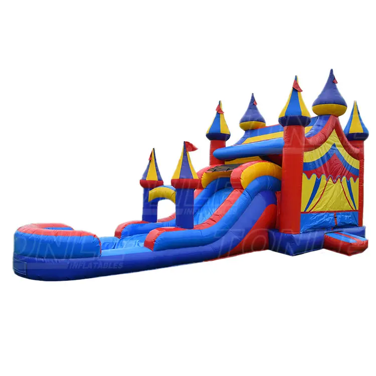 circus castle bounce house water slide combo for sale — photo 1