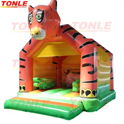 Factory custom inflatable tiger bouncy castle