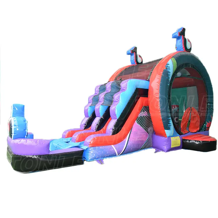tiktok inflatable bounce house with water slide jumper castle moonwalk — photo 1
