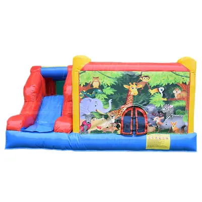 custom small inflatable commercial bouncy castle with slide for sale