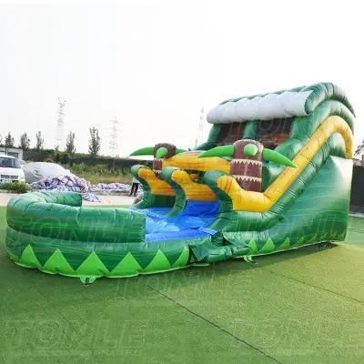 commercial 14ft palm tree inflatable water slide for sale