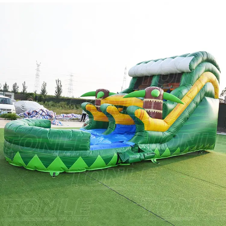 commercial 14ft palm tree inflatable water slide for sale — photo 1
