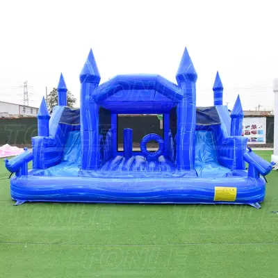 custom commercial dual lane water slide inflatable bouncer combo with pool for sale