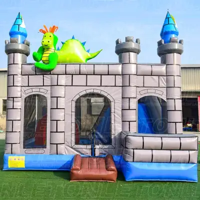 Dragon Castle Bounce House Slide Combo — 28.6sqm Mythical Inflatable Adventure Castle for Brave Kids' Parties, Medieval Celebrations & Fantasy Events