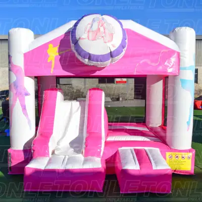 New designed ballet dance theme inflatable bounce house bouncy castle children's dry slide combo