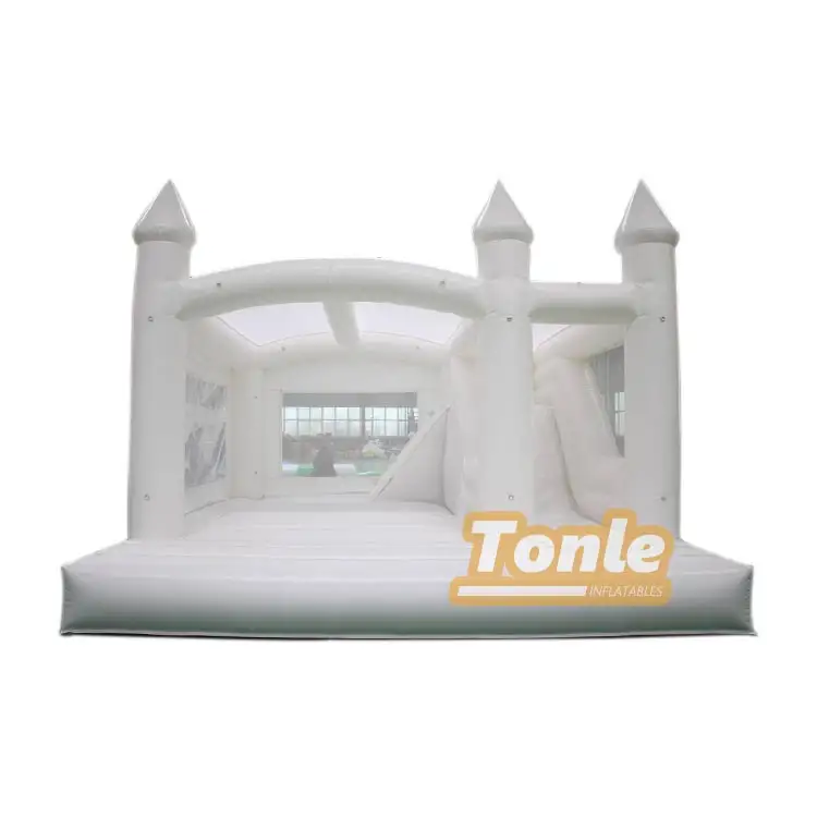 Custom Wedding Party White Bouncy Castle Inflatable Bounce House — photo 1