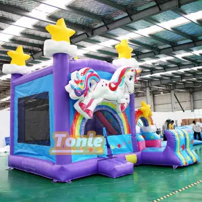 commercial bouncy house jumping castle inflatable unicorn bounce house with slide for sale