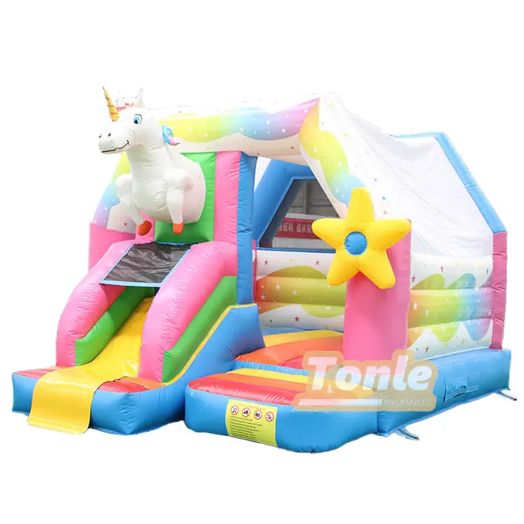 Custom Unicorn Bouncy Castle Inflatable Bounce House Slide Combo — photo 1