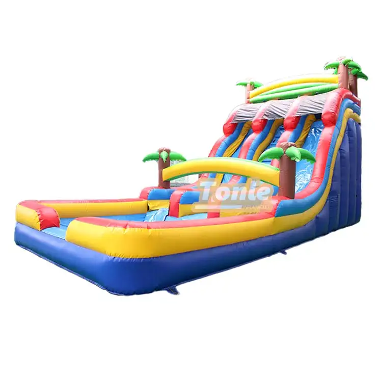 Factory custom cheap multi-style ocean theme with swimming pool inflatable water slide — photo 1