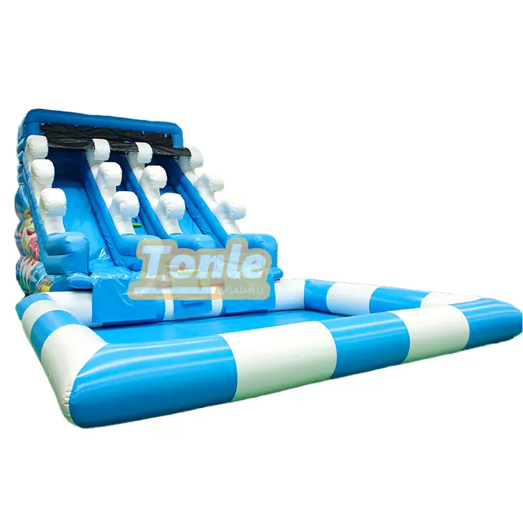 Custom Cheap Ocean Wave Small Fish Inflatable Water Slide — photo 1