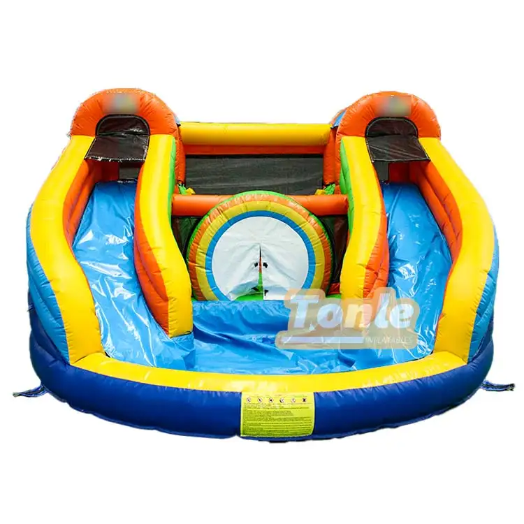 Custom Double Slide Inflatable Bounce House with Pool Combo — photo 1