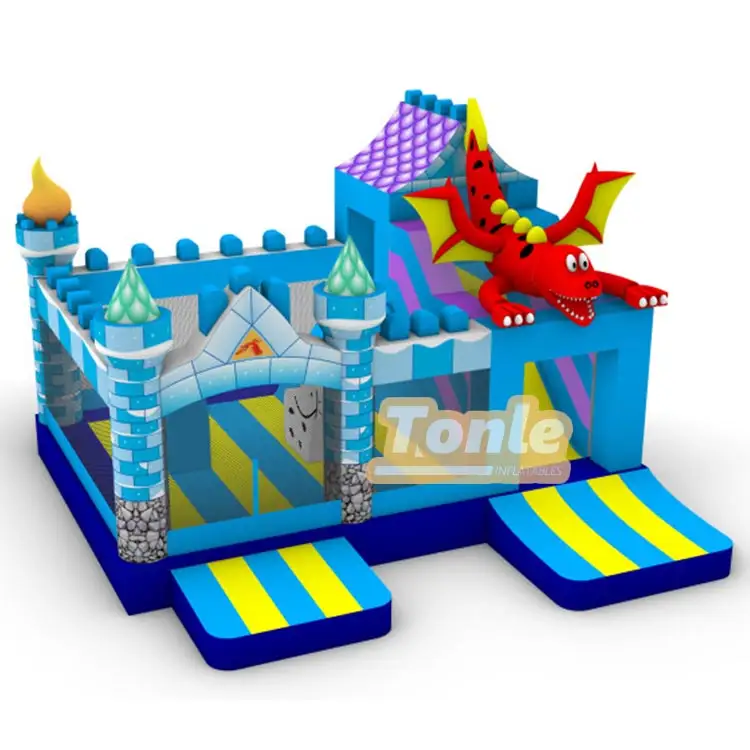 Factory custom dinosaur bouncy castle slide combo — photo 1