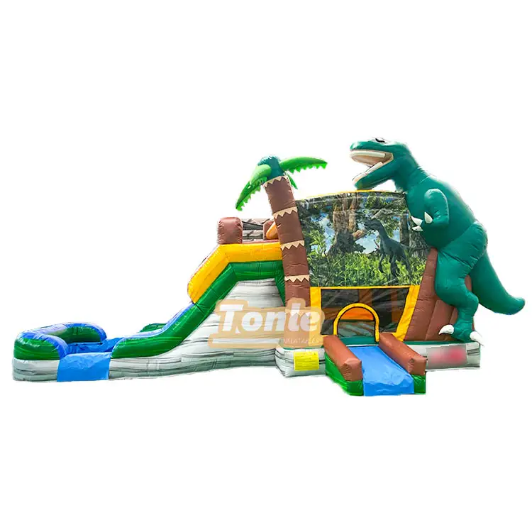 Jurassic Dinosaur Bounce House Water Slide Combo — photo 1
