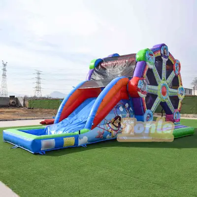 inflatable ferris wheel bounce house jump castle with water slide combo for sale