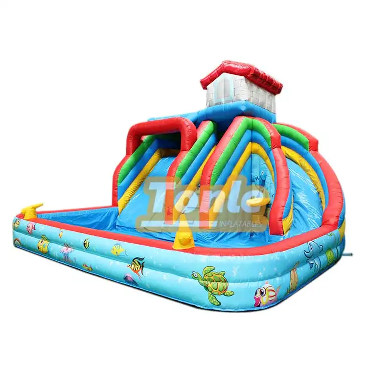 Underwater World Themed Inflatable Backyard Pool Slide — photo 1