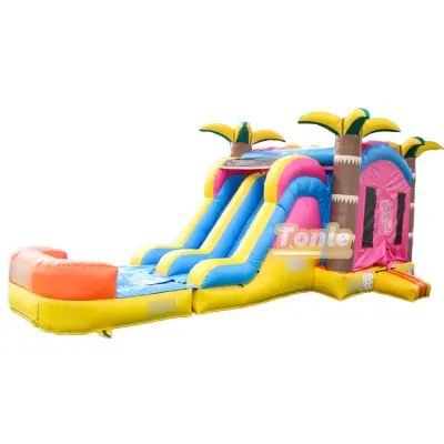 Palm Tree Inflatable Bounce House Water Slide Combo