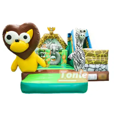 Lion Giraffe Zoo Theme Bouncy Castle Inflatable Bounce House