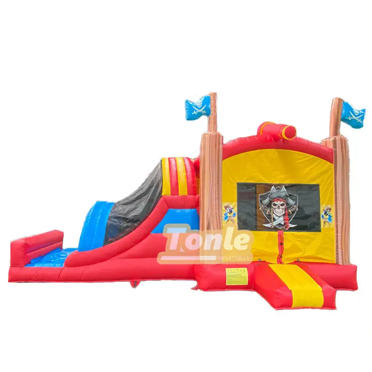 Pirate Ship Themed Inflatable Dry Slide Combo — photo 1
